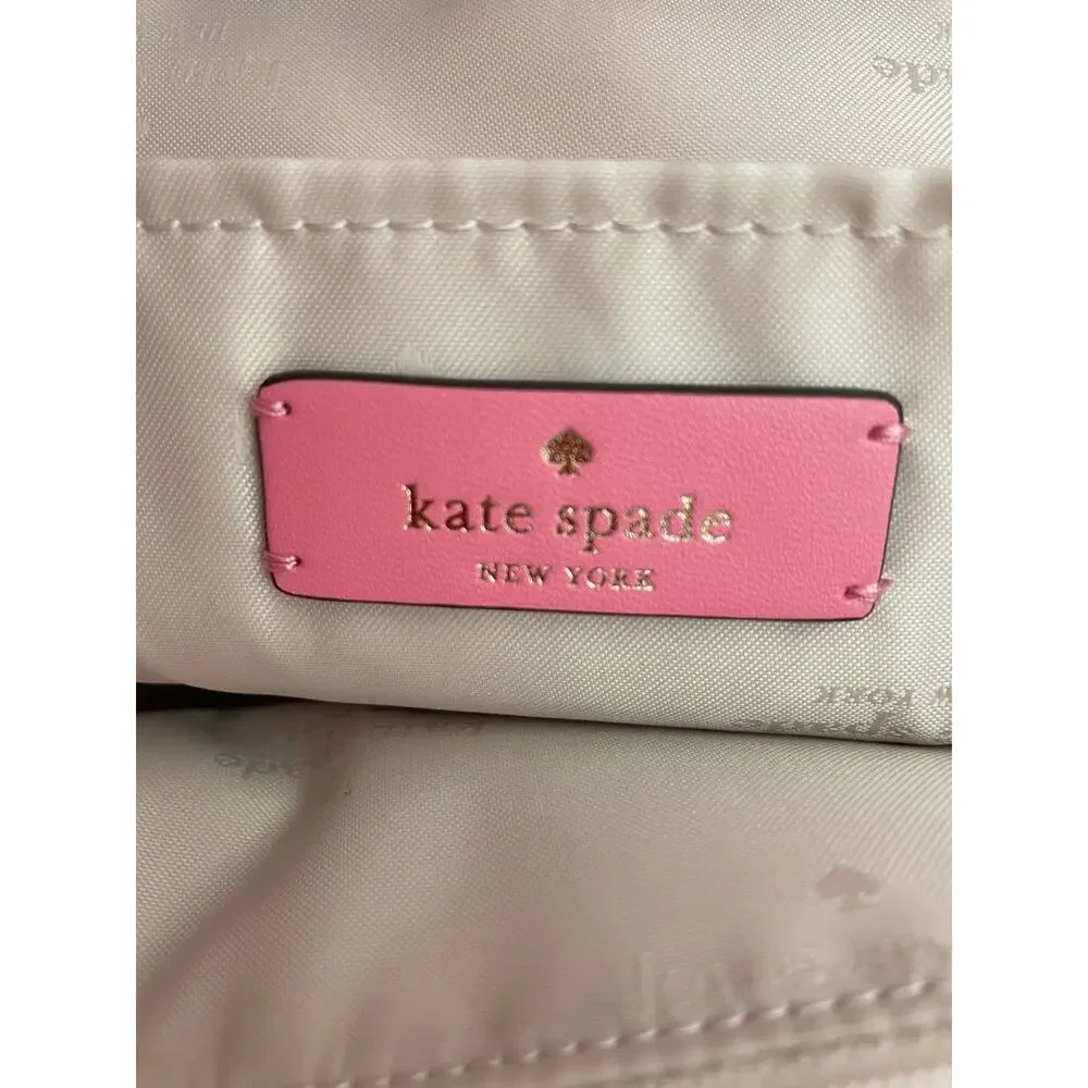 Kate Spade Basket Woven Leather Tote Detachable Crossbody Strap Like New - Picture 8 of 12